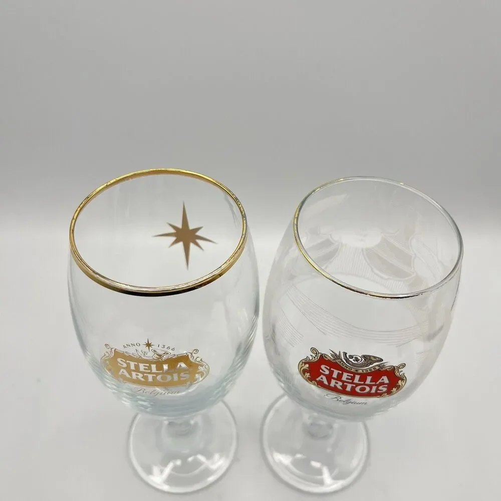 STELLA ARTOIS Belgium 33cl Glass Stem Barware - Set Of 2
